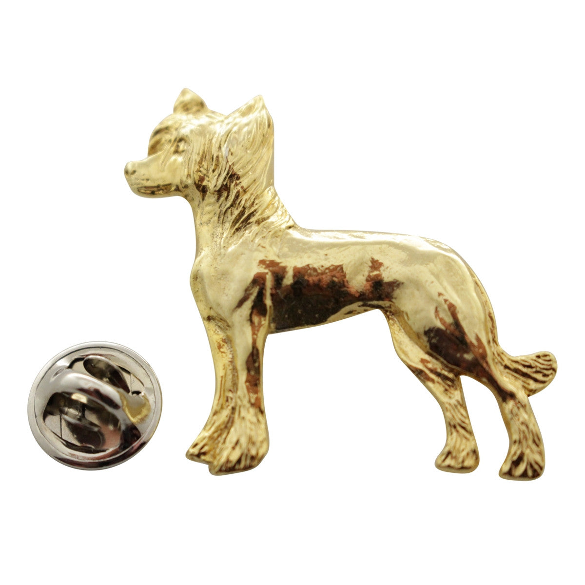 Chinese Crested Pin ~ 24K Gold ~ Lapel Pin ~ 24K Gold Lapel Pin ~ Sarah's Treats & Treasures